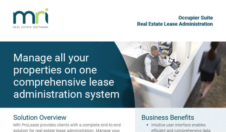 Mri Prolease Real Estate Administration - Mri Software